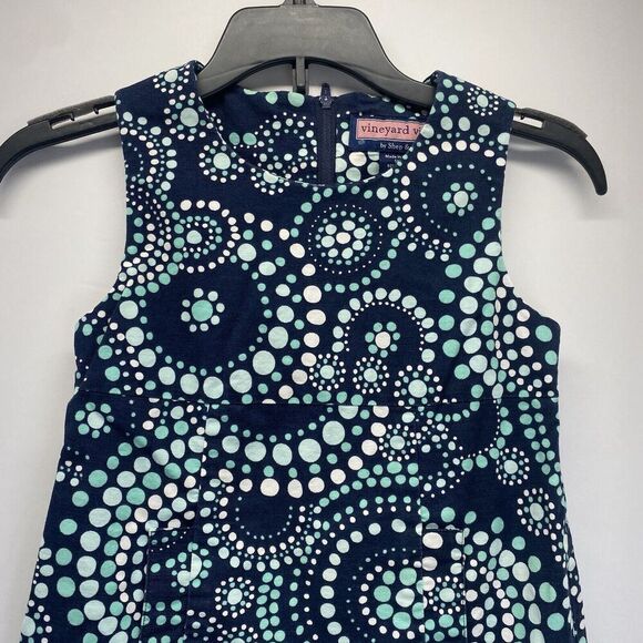 Vineyard Vines Dress Girls Size 5 Blue and Green Sleeveless Lined Summer Preppy - Picture 10 of 12